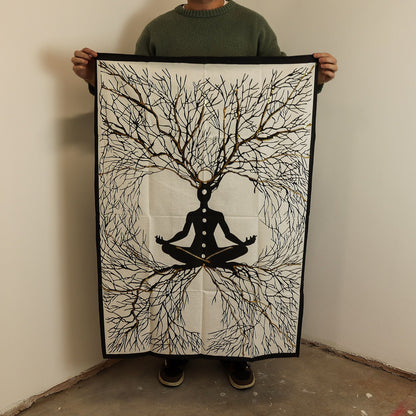 Arte de pared de algodón (70x110cm) - Conexión Tierra-Chakra