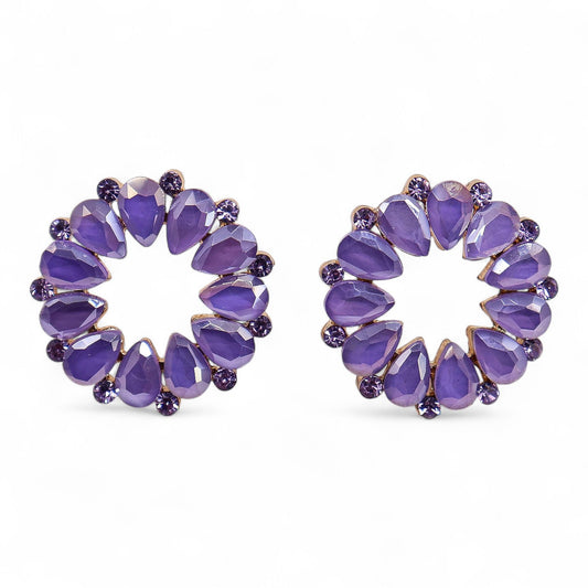 Pendientes de Cristal Vintage - Aro - Lavanda