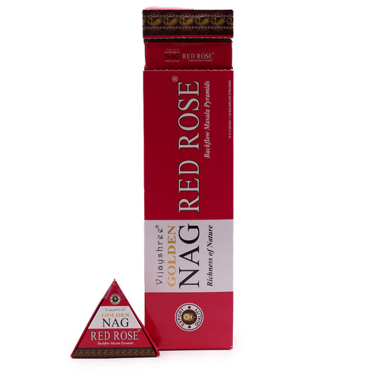 Nag Gold Jumbo Incense Cones - Red Rose Reflux 42g