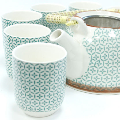 Teapot set - Green mosaic