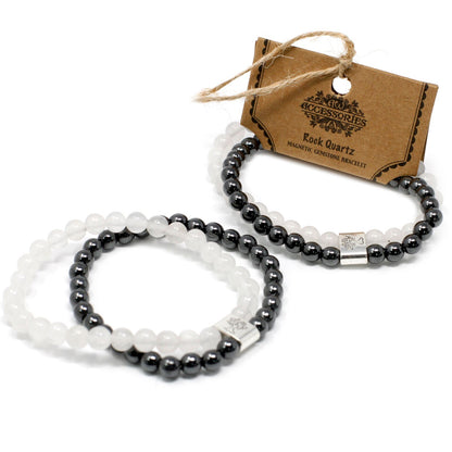 Magnetic Gemstone Bracelet - White Quartz