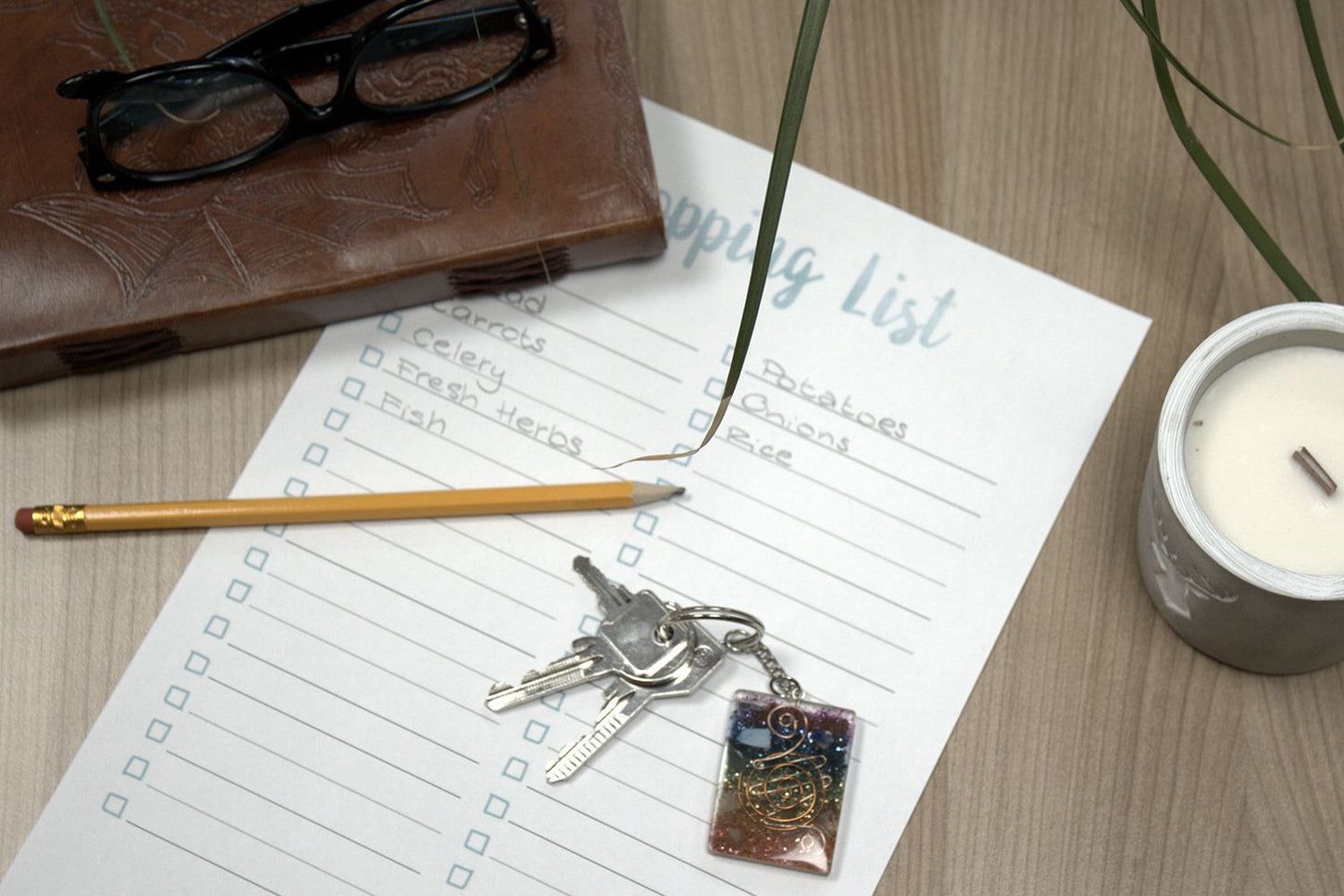 Llavero de poder de orgonita - Flor de la Vida de Octágono