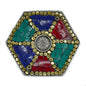 Hexagonal Plate Tibetan Decoration Incense Holder Cone and Stick