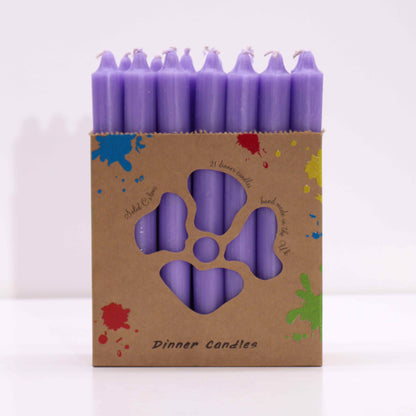 Juego de Velas de Mesa de Color Sólido - Pack de 21 - Lila Rústico