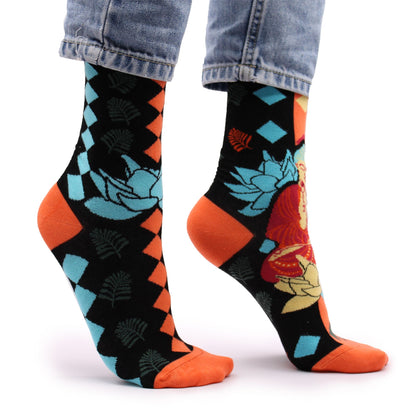 Hop Hare Bamboo Socks (S/M) - Blue Buddha &amp; Lotus
