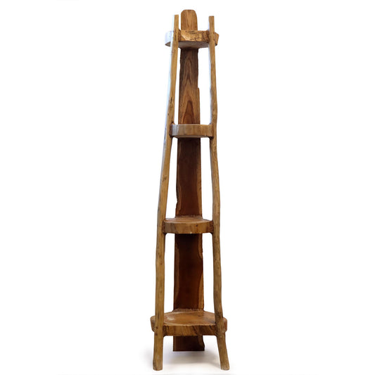 Corner Unit 4 Shelves Natural Teak - 135cm height