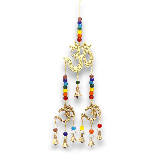 Indian Bells - Om with Chakra - 7 Bells - 9.5x32cm