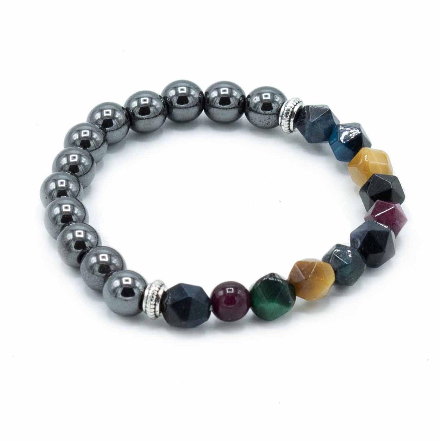 Pulsera de Piedra Preciosa Tallada - Arcoiris Magnético