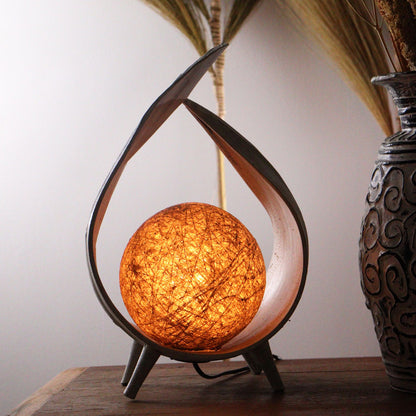 Lámpara de Coco Natural - Envoltura Blanqueada