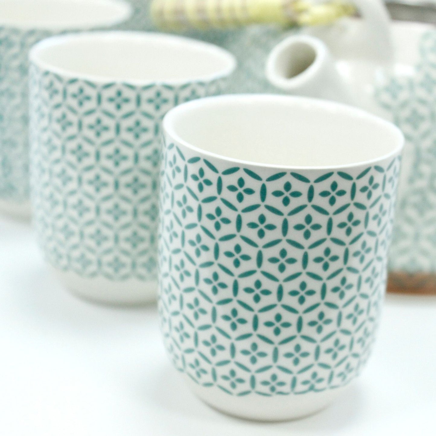 Teapot set - Green mosaic