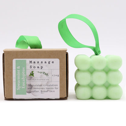 Individual massage soap in a box - Spearmint and eucalyptus