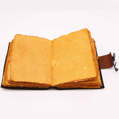 Leather Notebook - Lotus Flower - 12.5x17.5cm