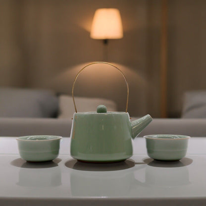 Tea Set - Green - Teapot &amp; Two Cups
