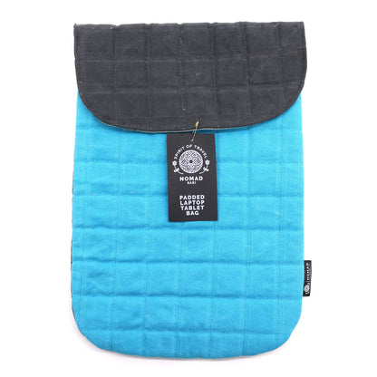 Housse rembourrée pour ordinateur portable - Turquoise spectaculaire - Finition délavée 400 g