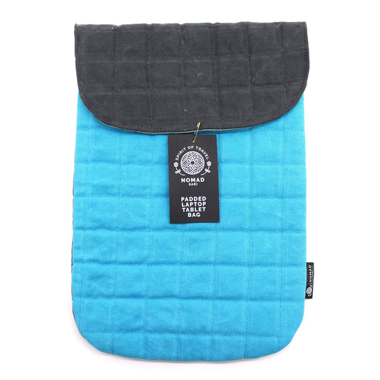 Padded Laptop Sleeve - Spectacular Turquoise - Stonewashed 14 oz