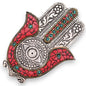 Small Red and Green Hamsa Incense Holder 13x5.5cm