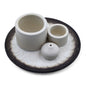 Ceramic holder for Palo Santo and Incense - Mandala - White and Gray