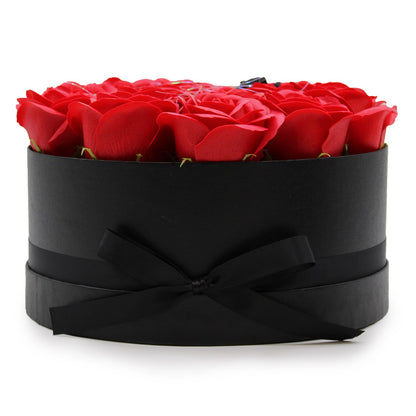 Gift Box - Soap Flower 14 Red Roses - Round