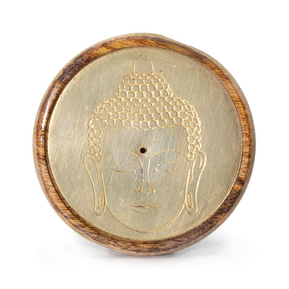 Oro sobre madera de mango - Cabeza de Buda