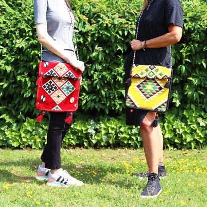 Bolso bandolera rojo Kilim Festival