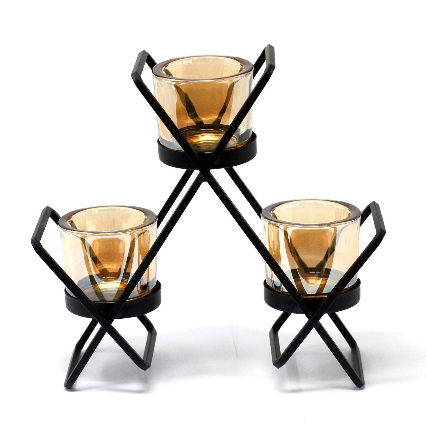 Iron Candlestick - Triangle - 3 Cups