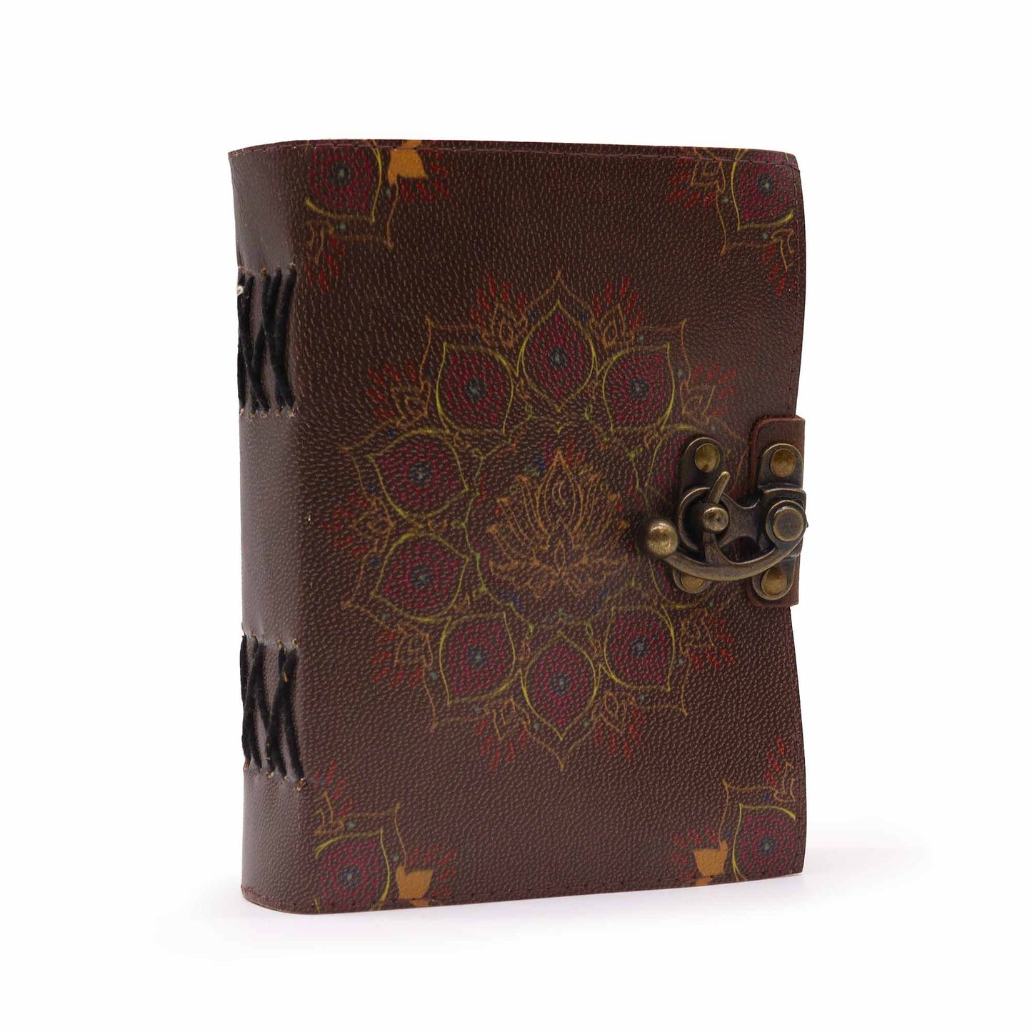 Leather Notebook - Lotus Flower - 12.5x17.5cm