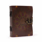 Leather Notebook - Lotus Flower - 12.5x17.5cm