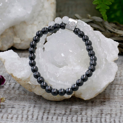 Magnetic Gemstone Bracelet - White Quartz