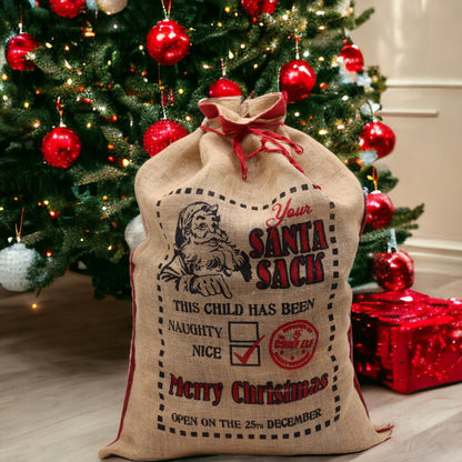 Santa jute sacks - This child has been... good!