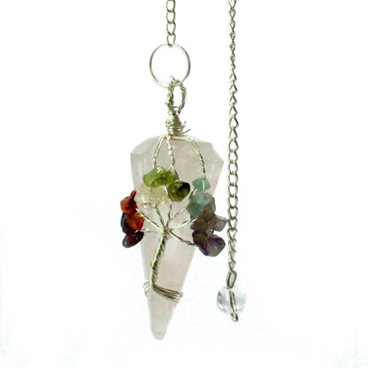 Magic Pendulum - Seven Chakras - Rose Quartz