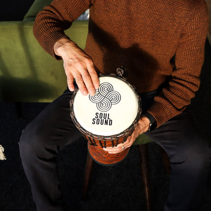 Tambor Djembe Mediano Pro - Sonido del Alma (bajo) - Mediano 40 cm (18 cm Diia)