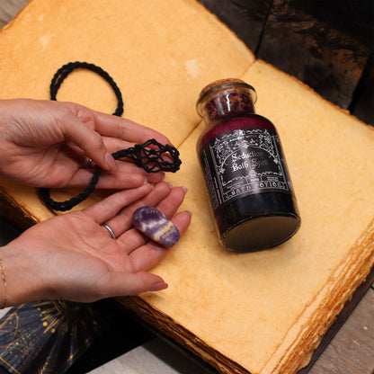 Ancient Witch Bath Spell, Potion and Rock Crystal Amulet - Purification