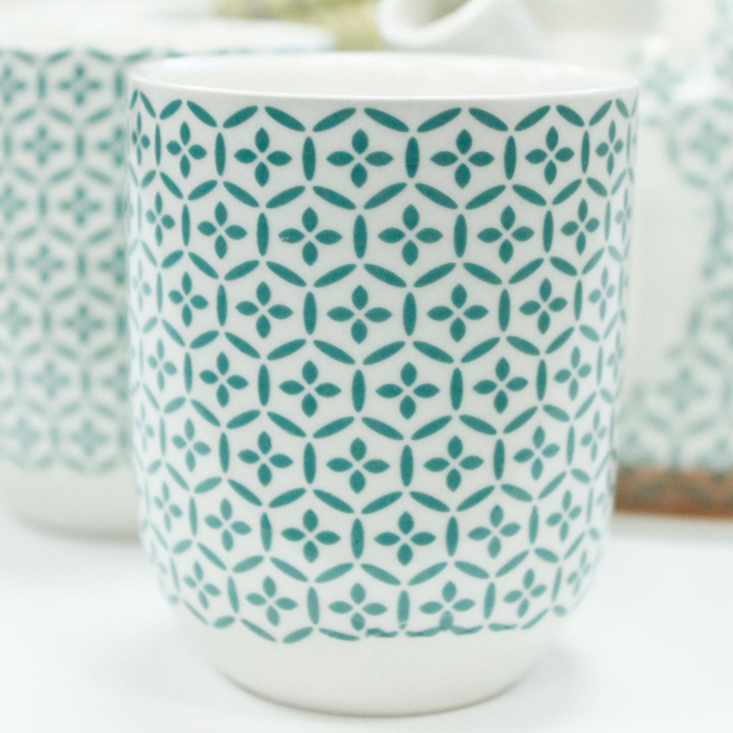 Teapot set - Green mosaic