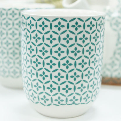 Teapot set - Green mosaic