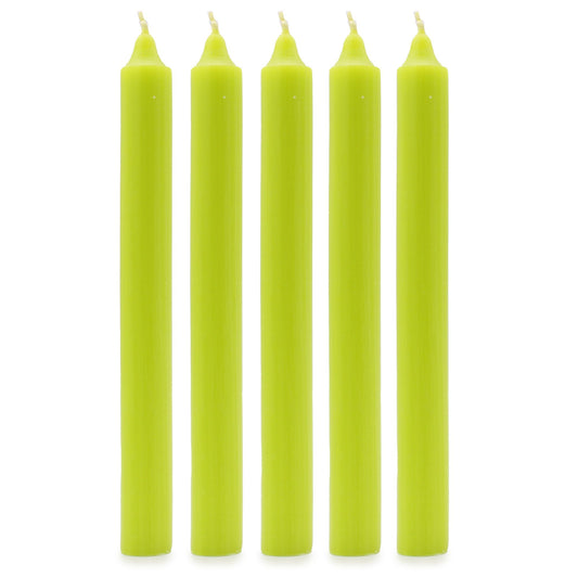 Velas a granel de color sólido - Verde lima rústico - Paquete de 10