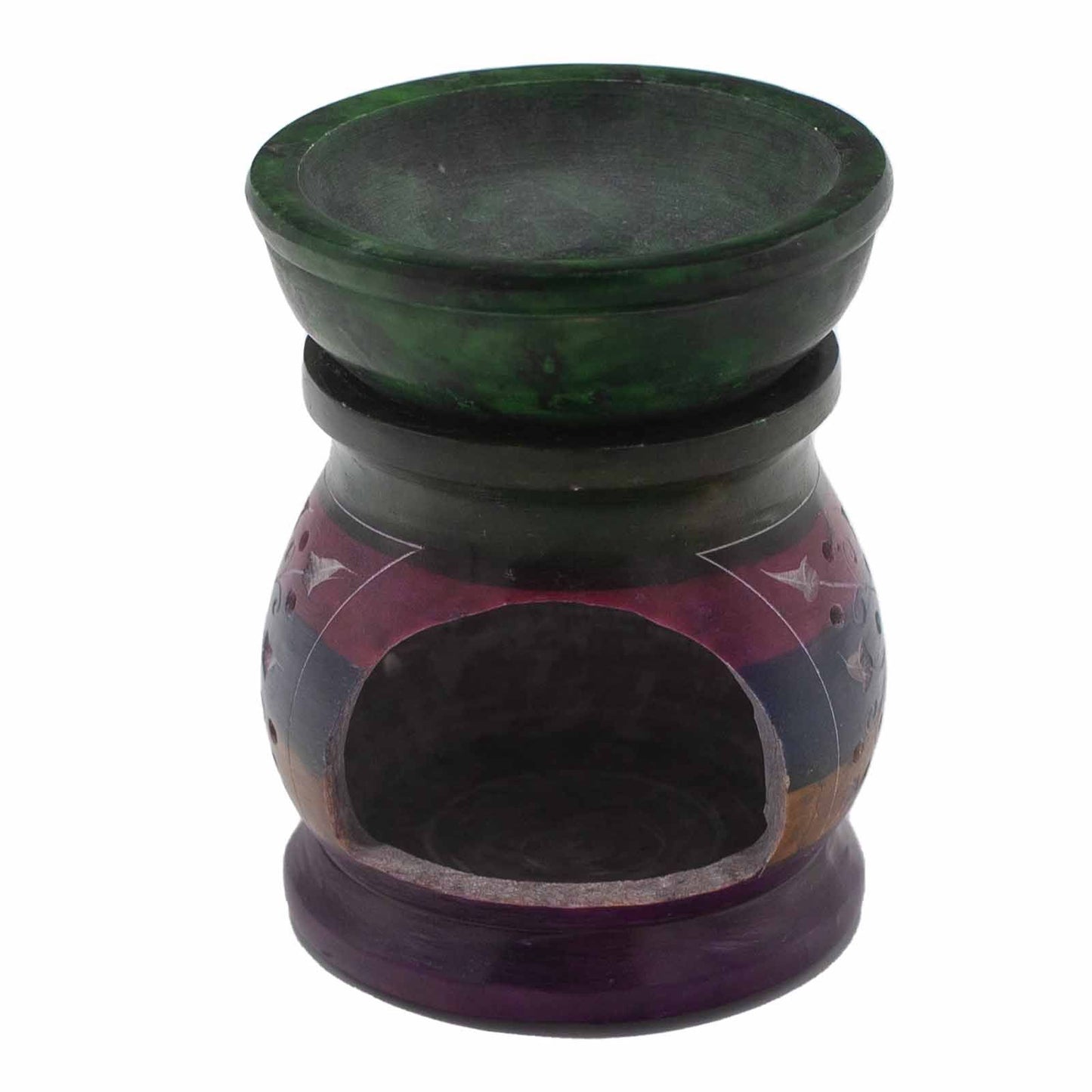 Soapstone Oil Burner 10cm - Flower of Life - Five Colors