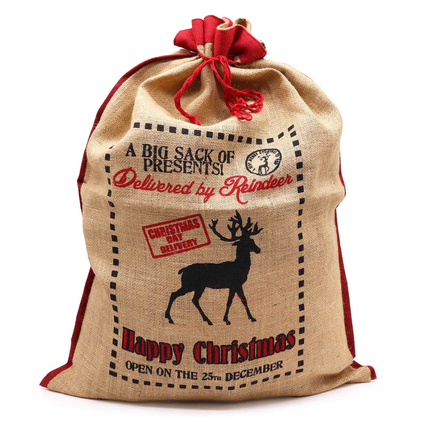 Santa jute sack - Delivered By Reindeer