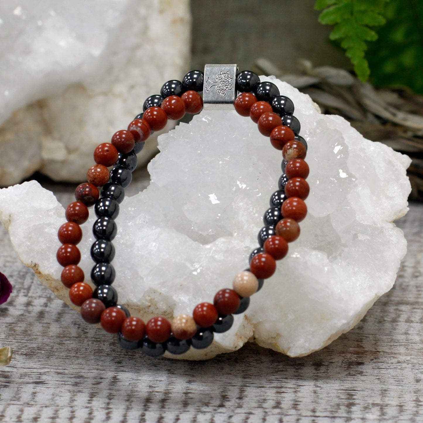 Magnetic Gemstone Bracelet - Red Stone