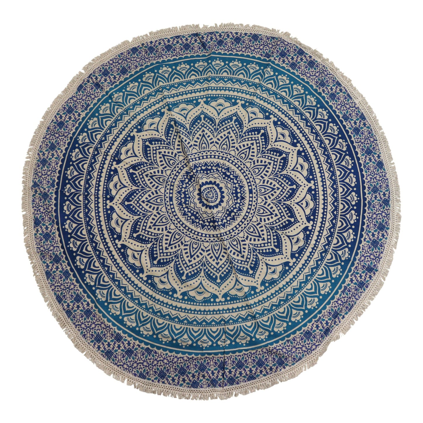 Pequeño Mandala Roundie de algodón (130cm) - Azul clásico