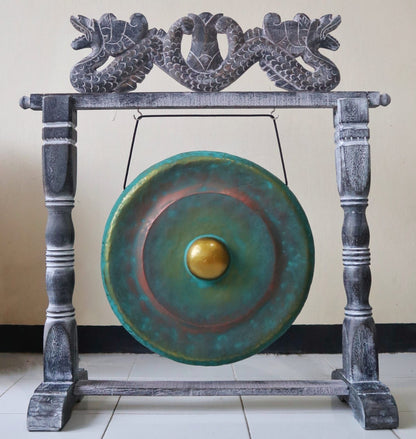 Small Meditation Gong with Stand - 25cm - Green