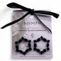 Vintage Crystal Hoop Earrings - Jet Black