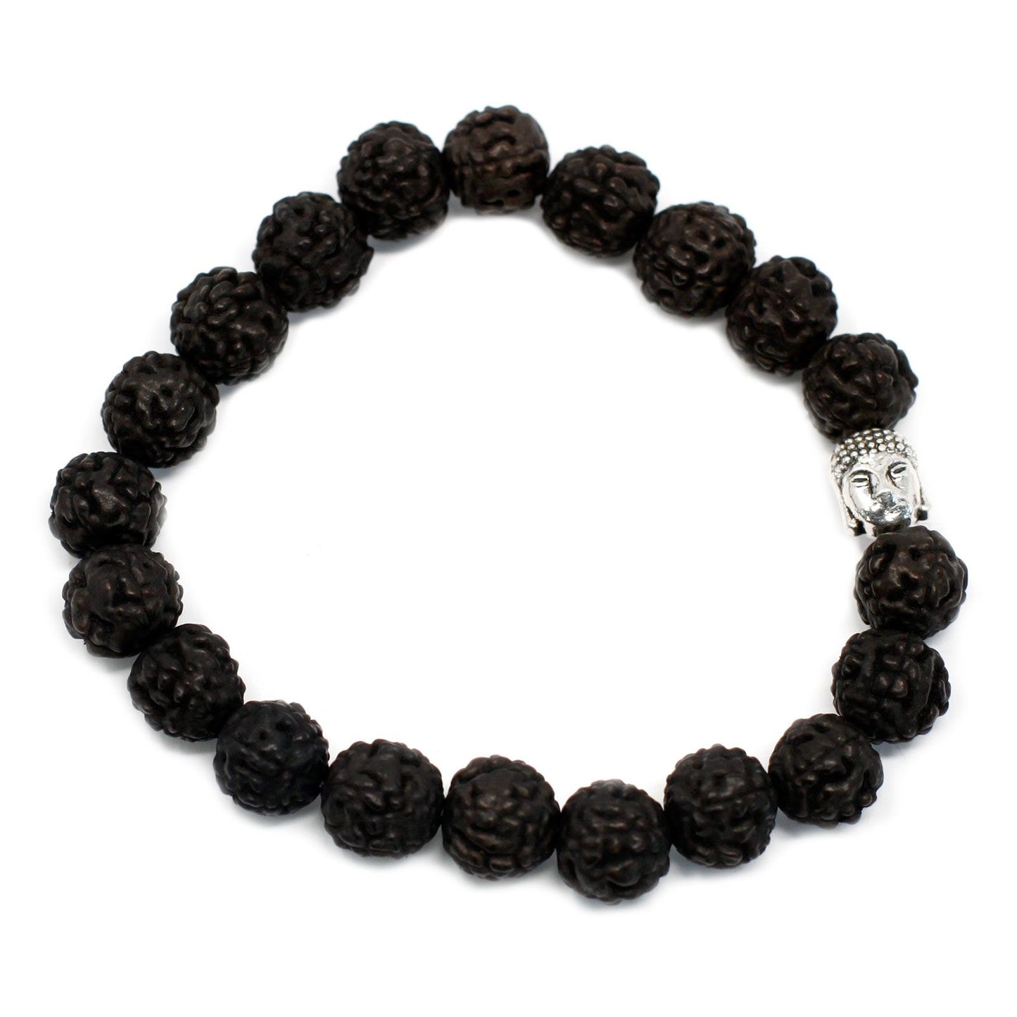 Rudraksha Buddha Japa Mala Bracelet - Dark