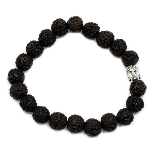 Rudraksha Buddha Japa Mala Bracelet - Dark