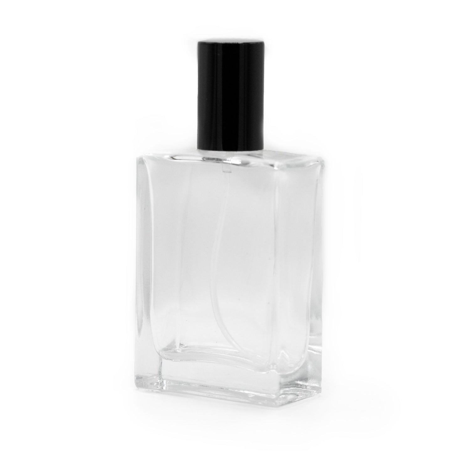 50ml thick square bottle, black spray and cap