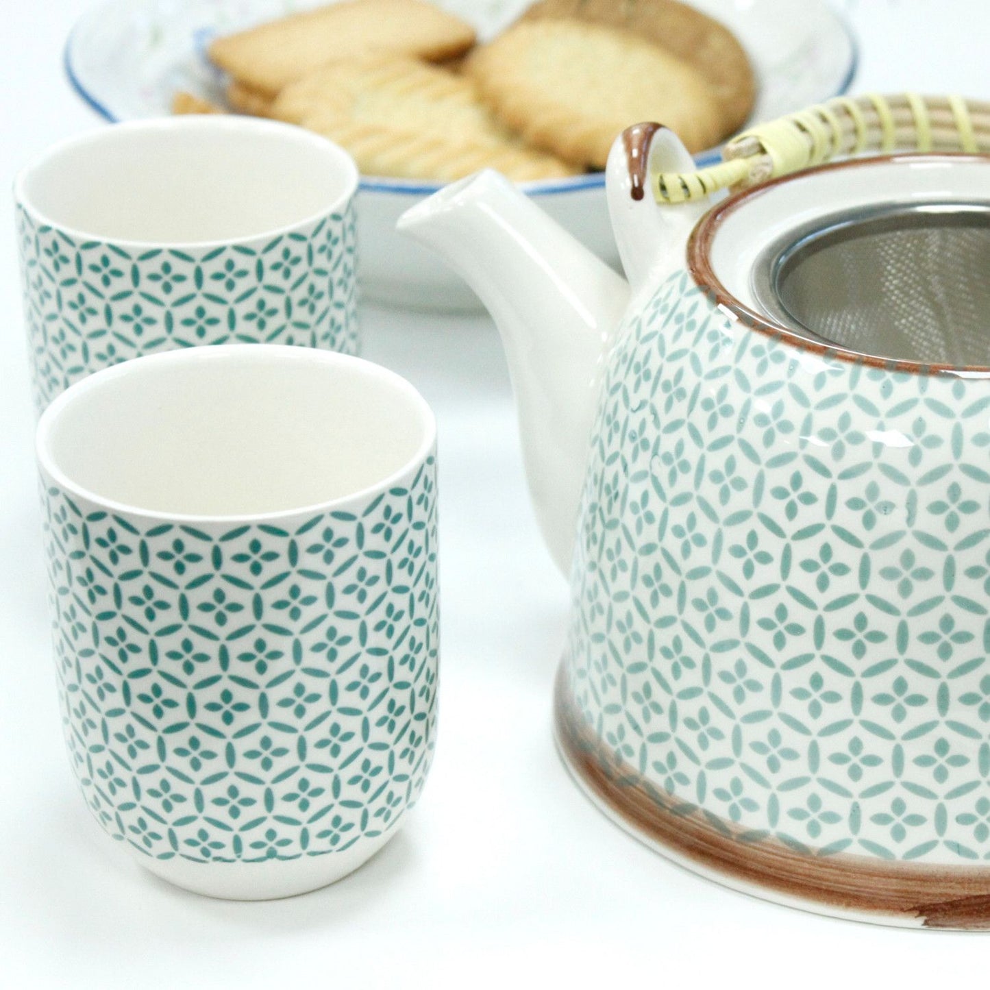 Teapot set - Green mosaic