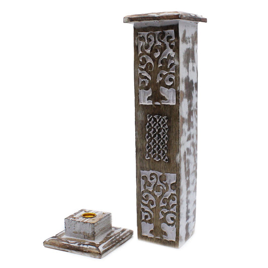 Incense Holder Finished in White - Smoke Tower