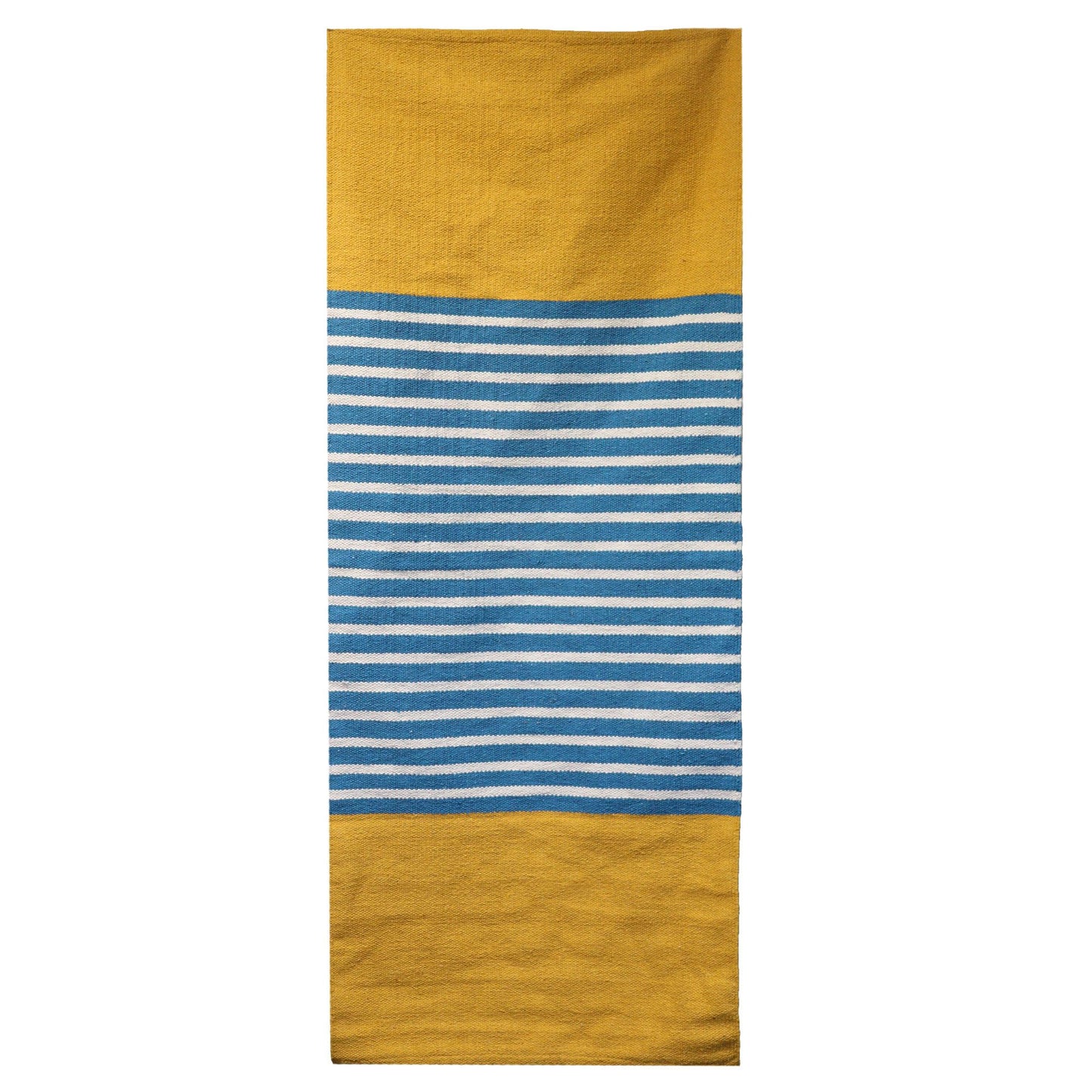 Indian Cotton Rug - 70x170cm - Yellow/Blue