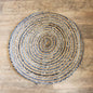 Round Jute and Denim Recycling Rug - 90 cm