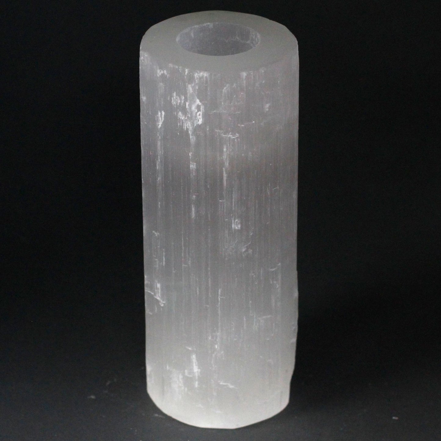 Selenite cylinder candlestick - 20 cm