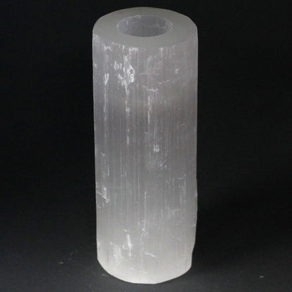 Selenite cylinder candlestick - 20 cm